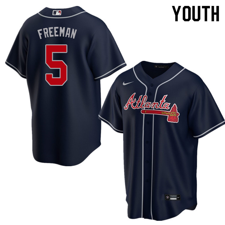 Nike Youth #5 Freddie Freeman Atlanta Braves Baseball Jerseys Sale-Navy